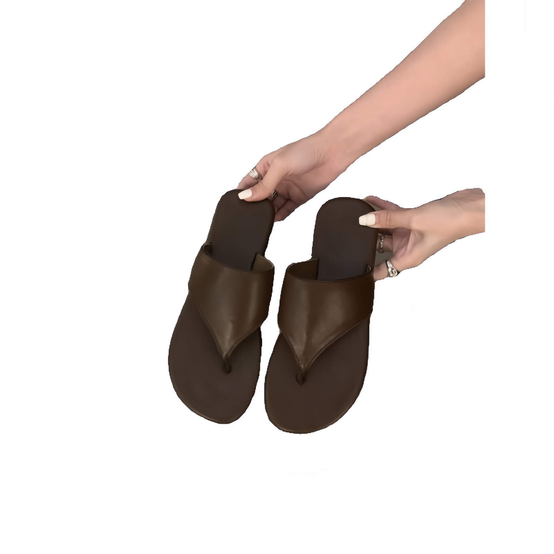 Soft soled comfortable flip flops Korean version casual versatile flip flops 2024 summer beach shoes fashionable flat sandals
