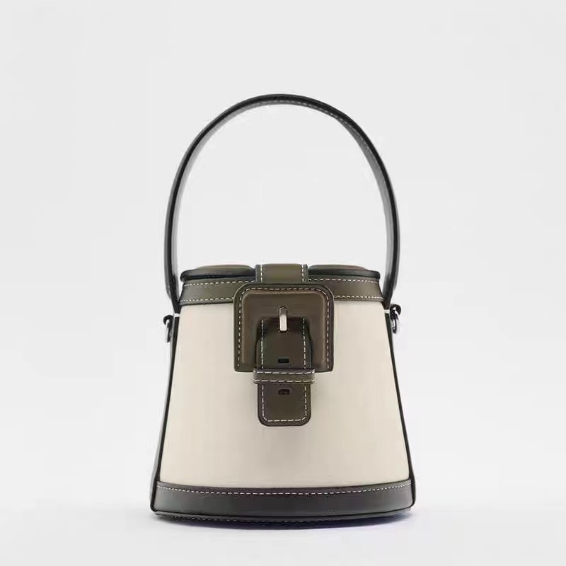 Z's cross-border trend: bucket bag, new product, Baita contrasting color handbag, single shoulder crossbody bag, one piece hair replacement, light luxury