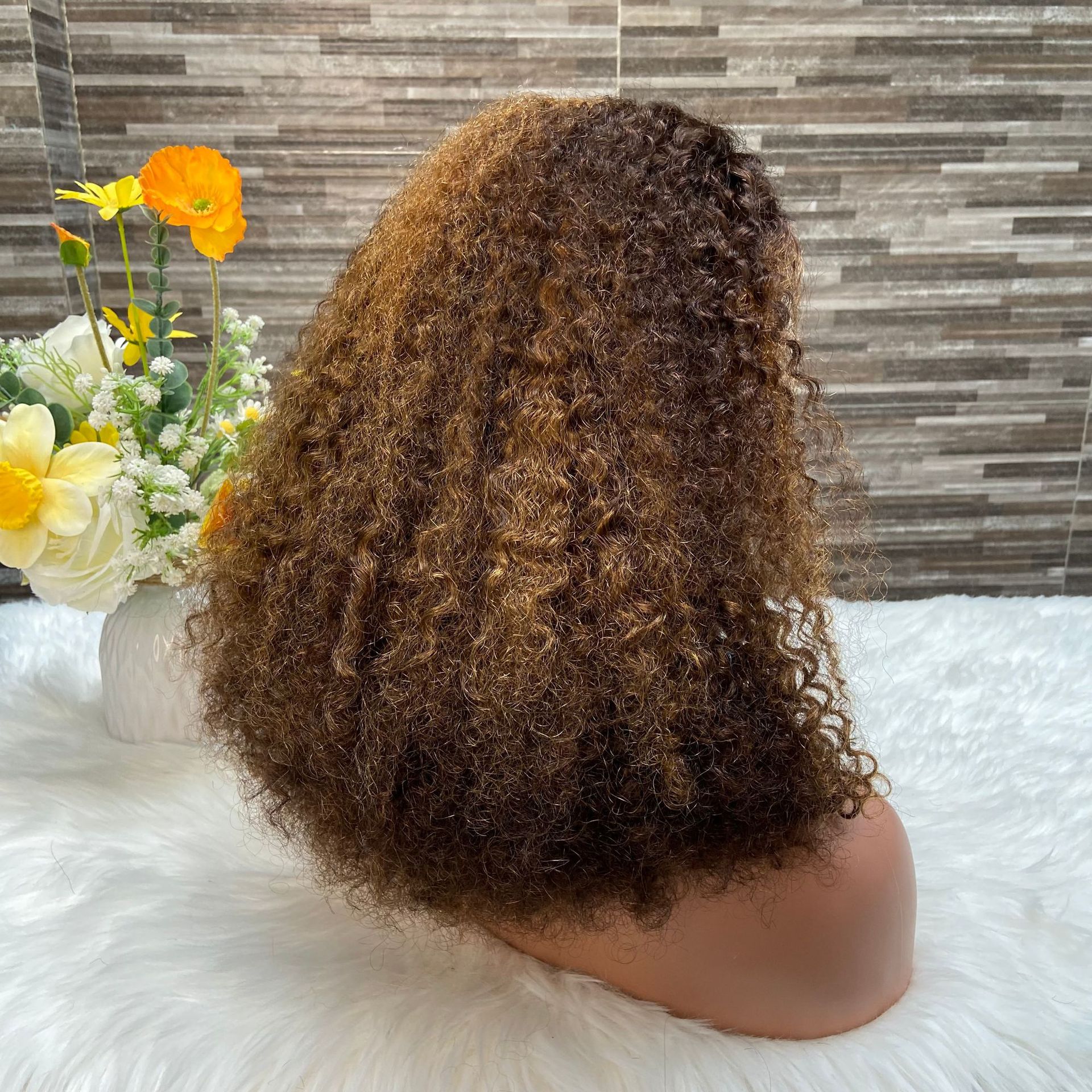 Human Hair Pixie Curly Wigs 250% Real Hair Headset 13x4 Front Lace Wig