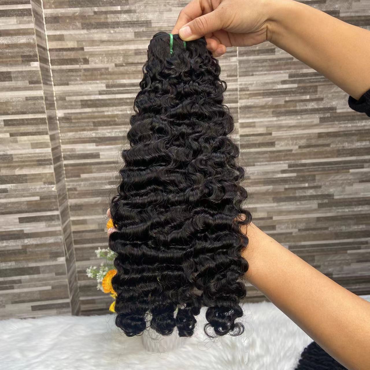 Real Hair SDD Clockwork Virgin Double Drawn Burmese Curl Wig Hair Myanmar Roll