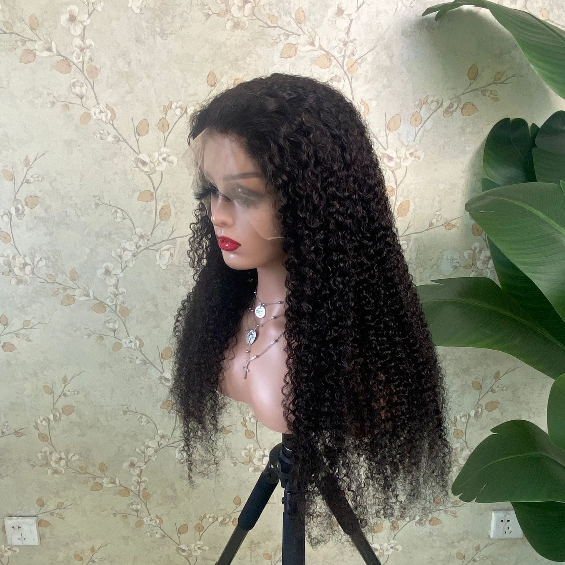 Cross border hot selling 13X4 lace front wig water wave long curly hair flowing gracefully