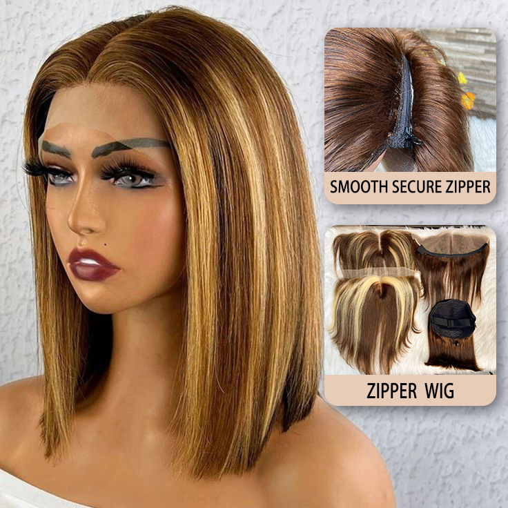 Zipper Flip Block Human Hair Wig Foreign Trade New Product Zipper Wig Human Hair Cover