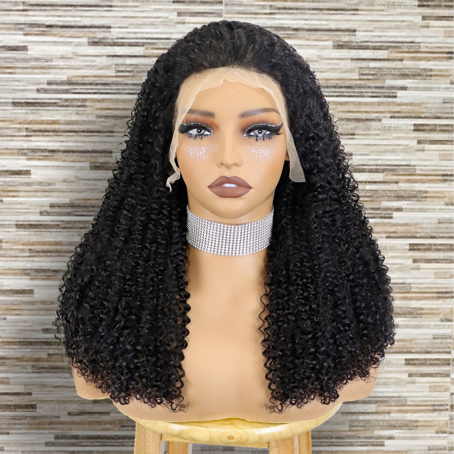 350% density Kinky Curly Wigs 13x4 lace wig SDD real hair wig headband