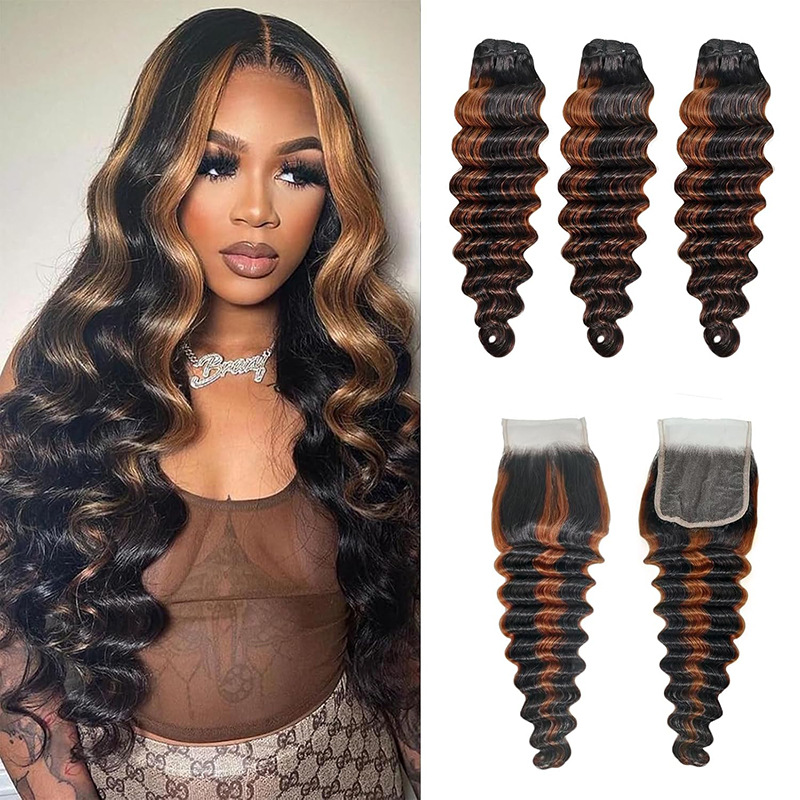 Cross border source of European and American real hair wigs, hair curtains, hair blocks, loose deep bundles, human hair