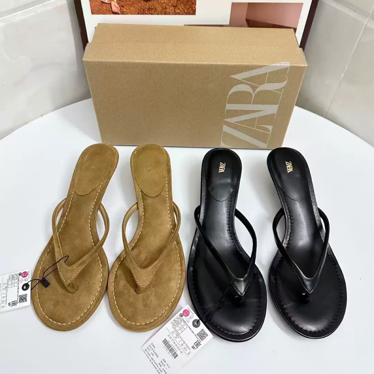 ZA2025 summer new high-heeled French style herringbone women's shoes for outerwear 2025 summer new style