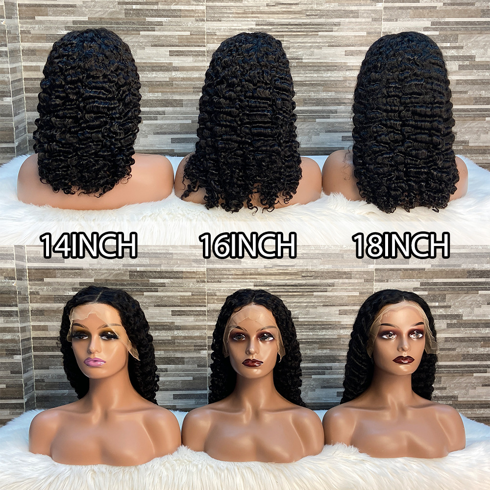 Cross border natural color Human Hair Burmese curl wigs, real hair wig, headband, Myanmar roll