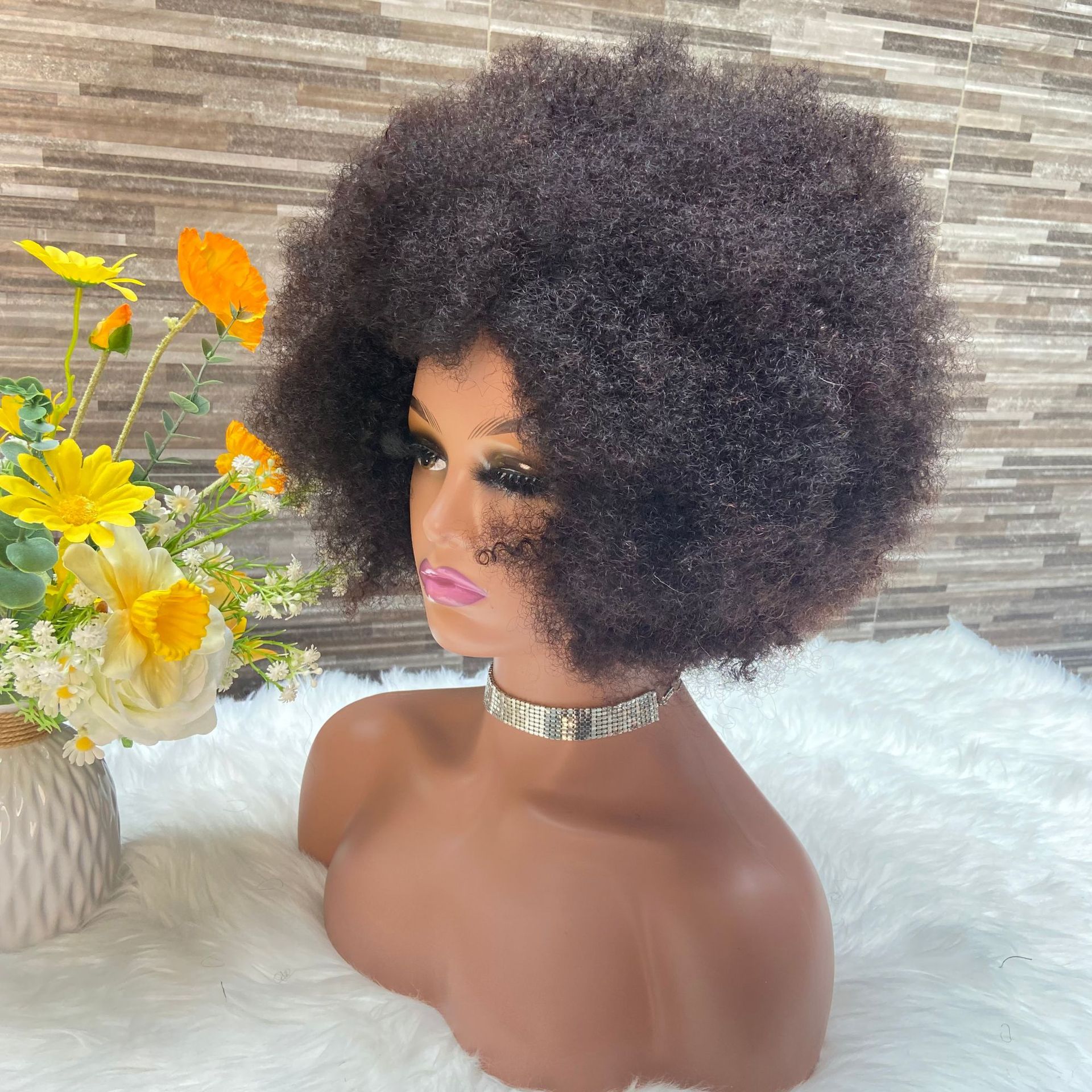 Wholesale African Wave 100% Human Hair Wig Mechanism Wig Headsets Real Hair