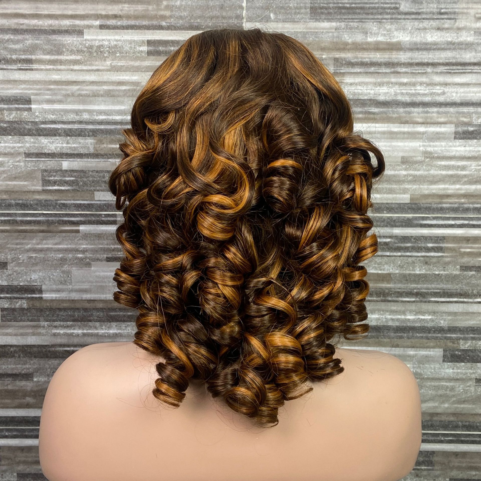 Bouncy Loose 5x5 Lace Front Human Hair Wig Head Cover