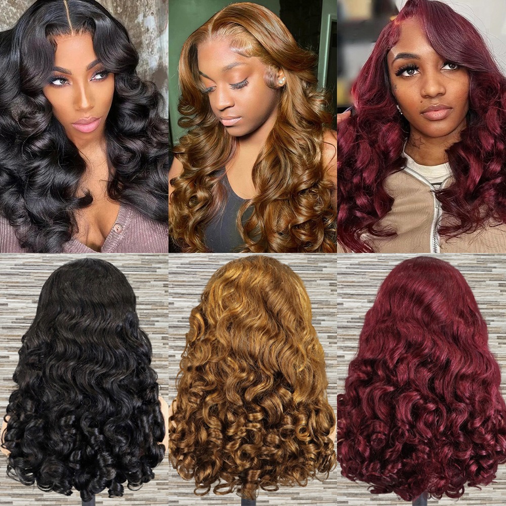 300% density glue wig bounce loose real hair African hot selling wig