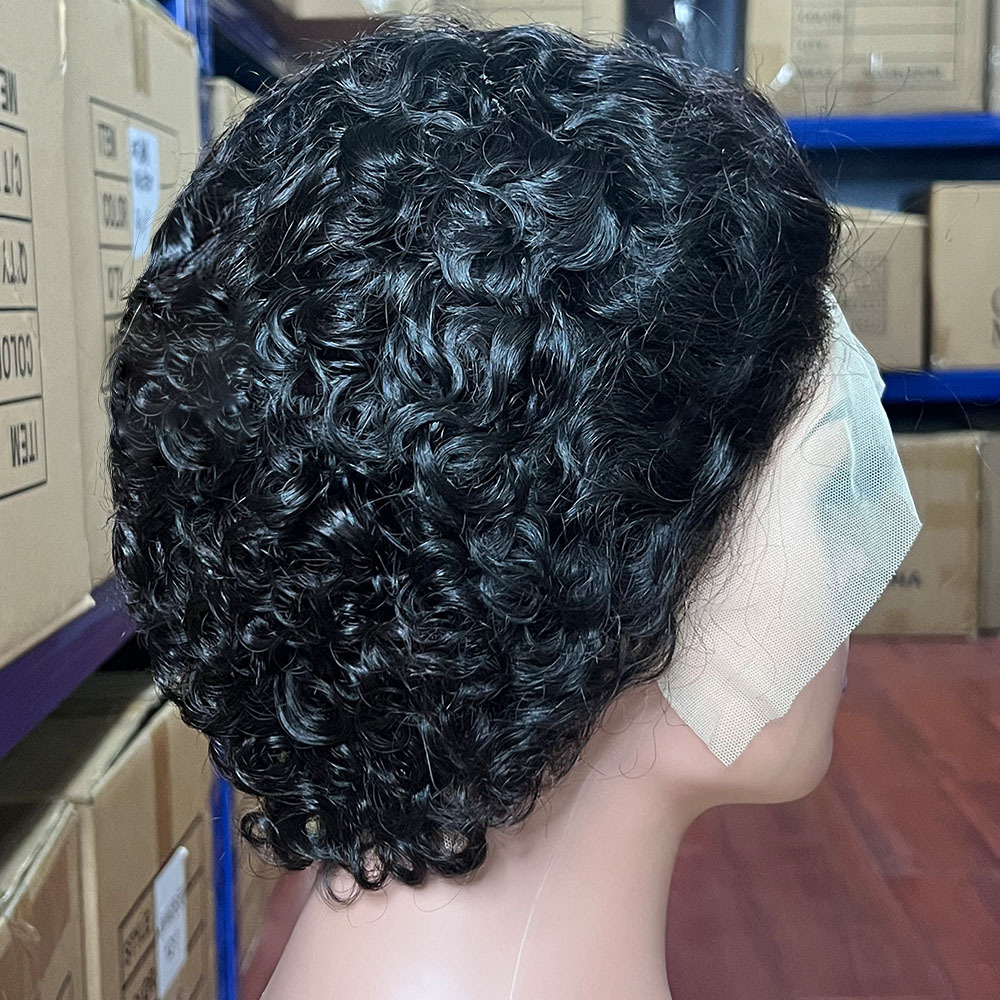 13 * 4 lace hair cover for African short curly hair, 13 * 4 small precision headband, 13x4 lace pixie wigs cut