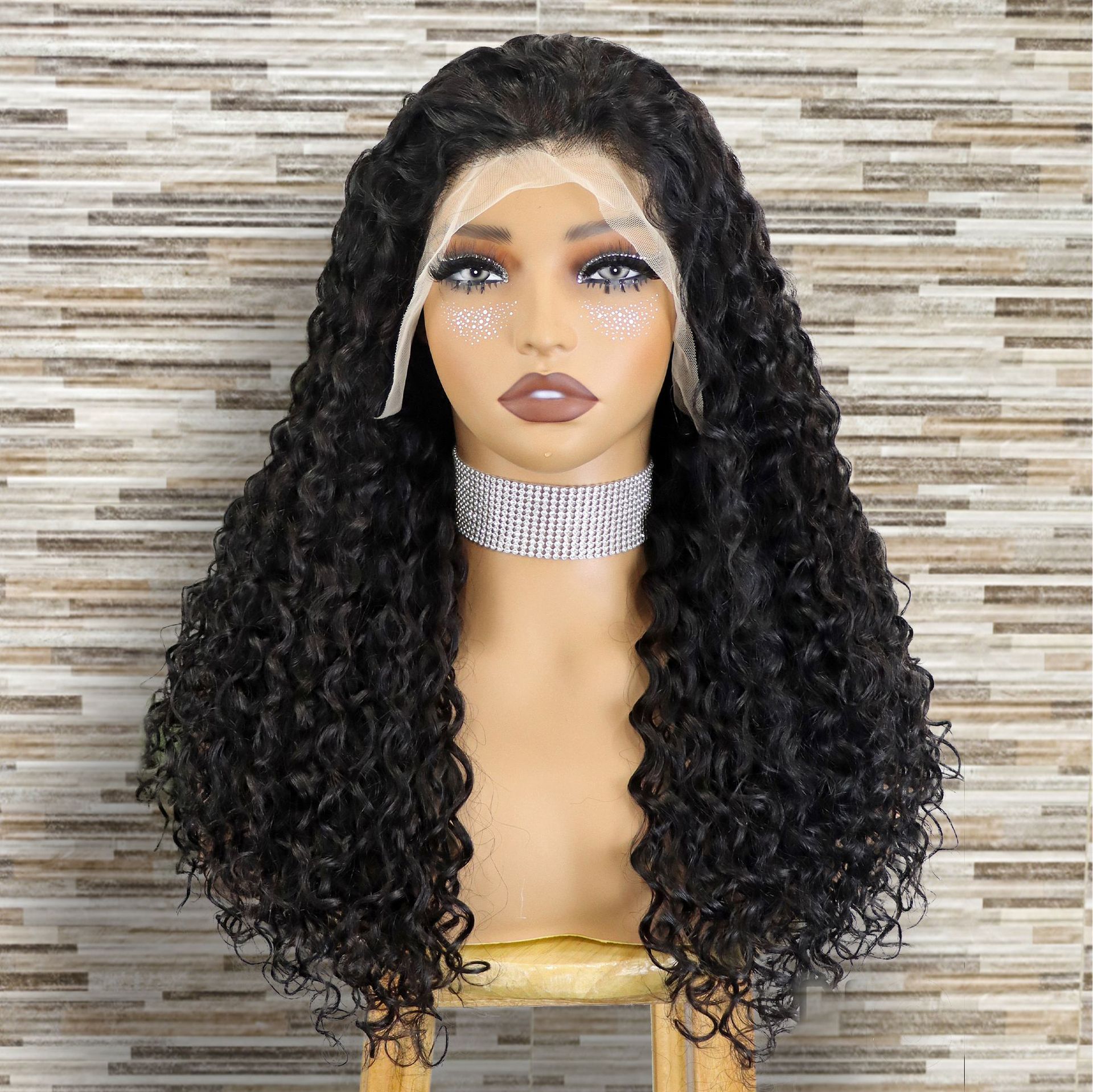 350% density water wave wigs 13x4 lace wig SDD real hair wig headband
