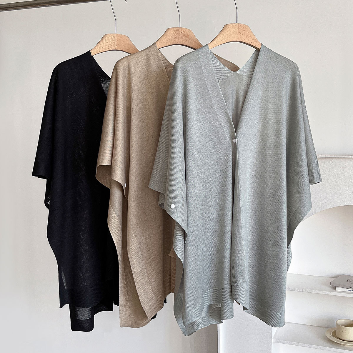 New temperament thin style outer knitted shawl fairy loose outer fashionable air-conditioned room knitted cape jacket