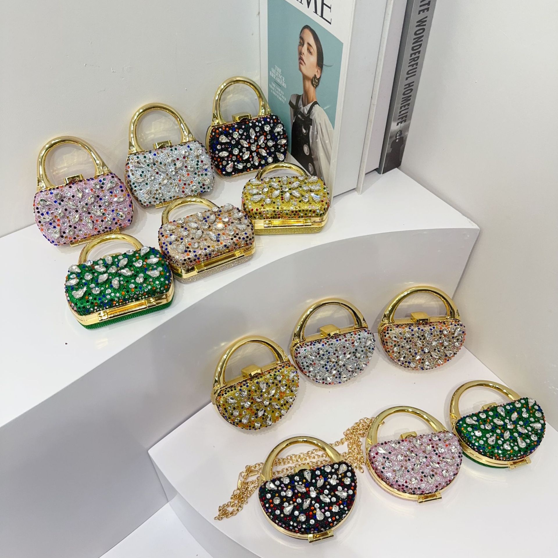 Mini bag mouth red envelope for women 2025 new cross-border foreign trade diamond inlaid crossbody small bag decoration bag, children's bag, women's bag