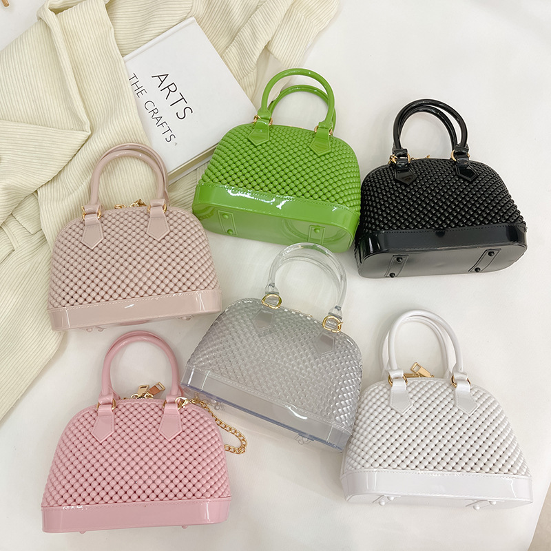 2025 Summer New PVC Jelly Bag Shell Bag Cross border Handbag Trendy Popular Children's Bag Diagonal Crossing Women's Bag