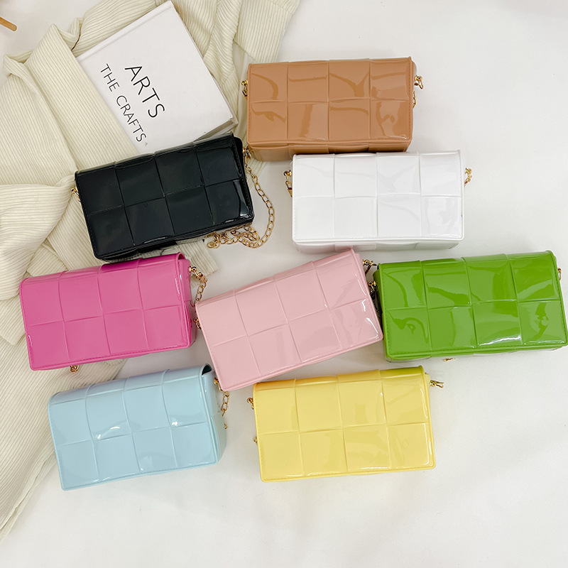 Weaving bag small bag 2025 summer new jelly bag simple and versatile single shoulder crossbody fashionable small square bag women's bag