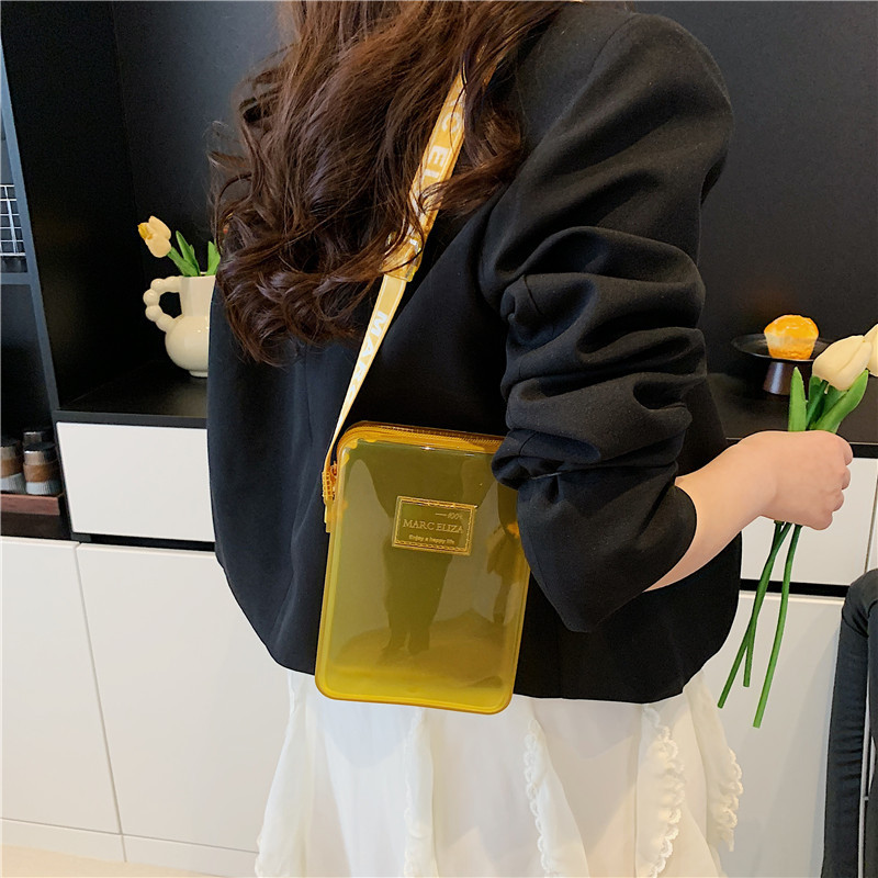 Single shoulder bag, fashionable small square bag, transparent handbag, crossbody bag, women's phone bag, women's crossbody bag