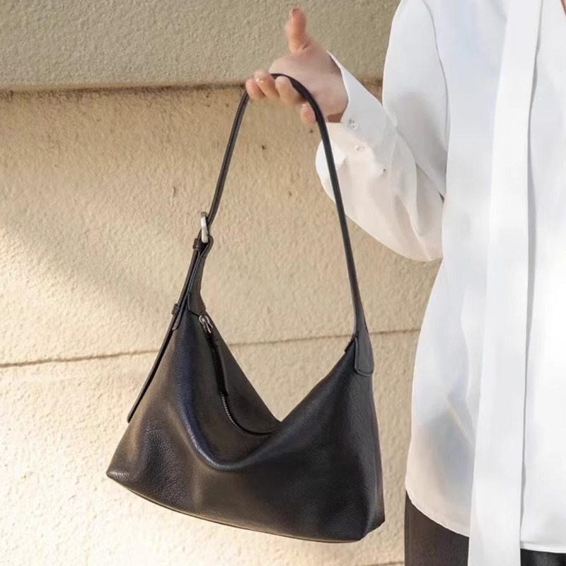 Genuine leather top layer, vegetable tanned cowhide hobo shoulder and armpit bag, women's 2025 new niche high-end feeling, crossbody dumpling bag