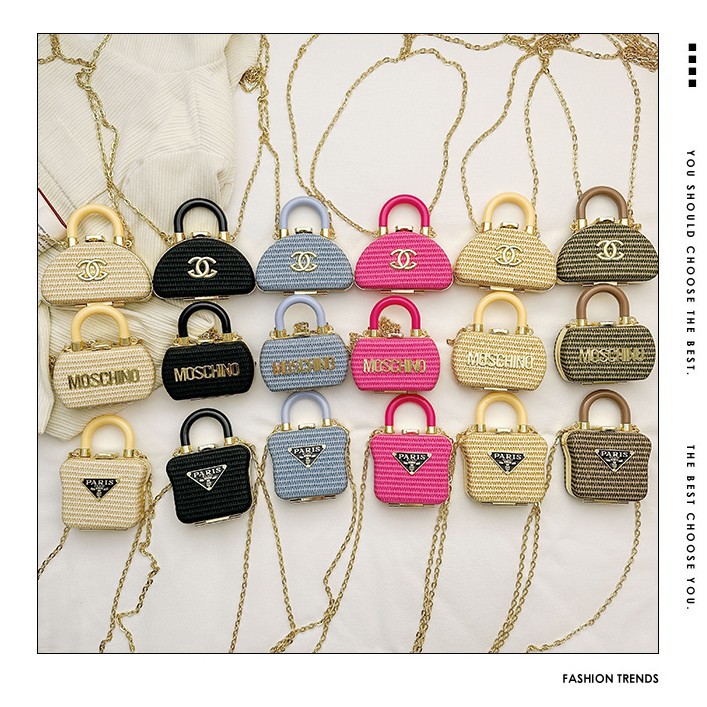 Mini lipstick bag for women 2025 new cross-border woven diagonal cross small bag for children, snake bone chain single shoulder women's bag