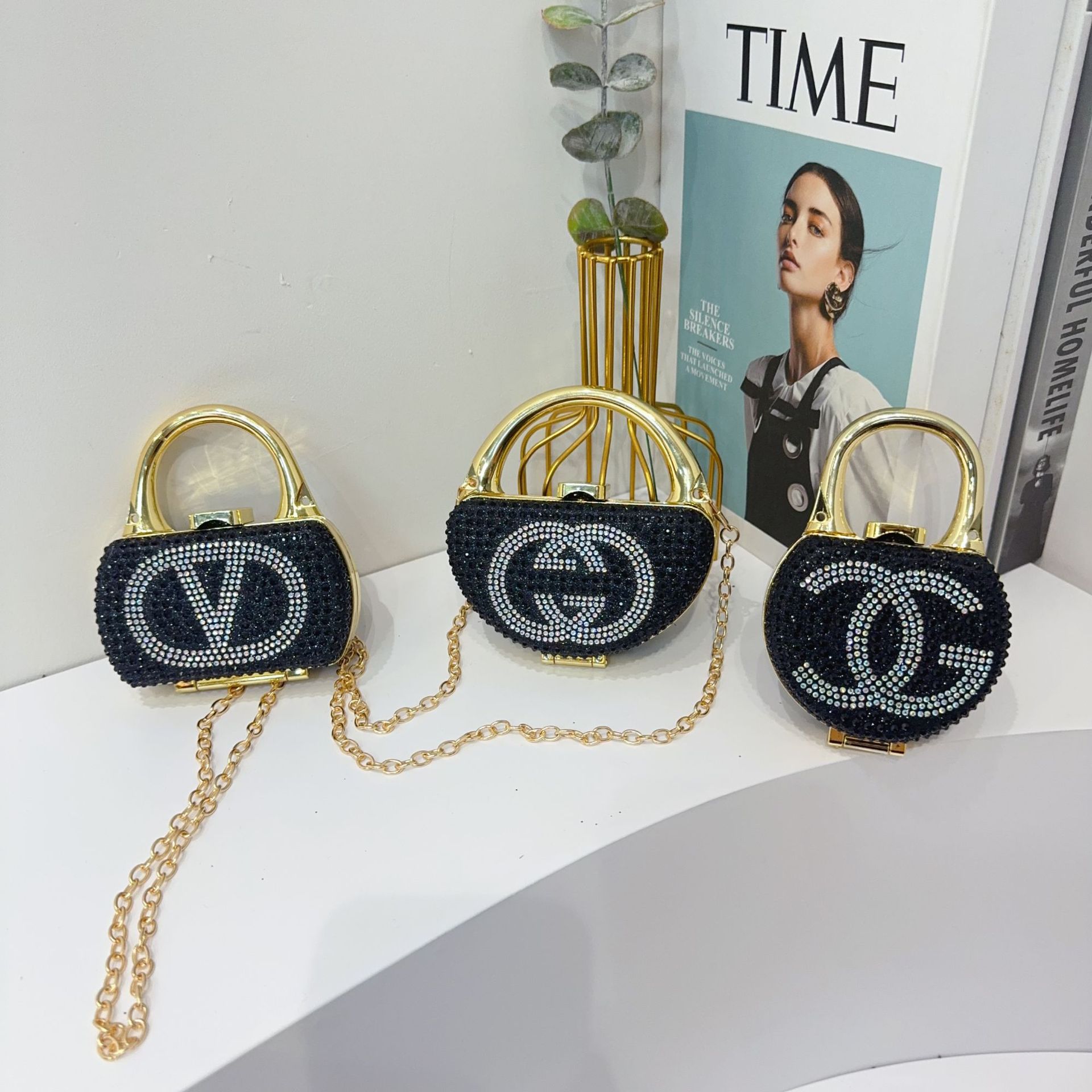 Mini bag mouth red envelope for women 2025 new cross-border foreign trade diamond inlaid crossbody small bag decoration bag shoulder bag for women
