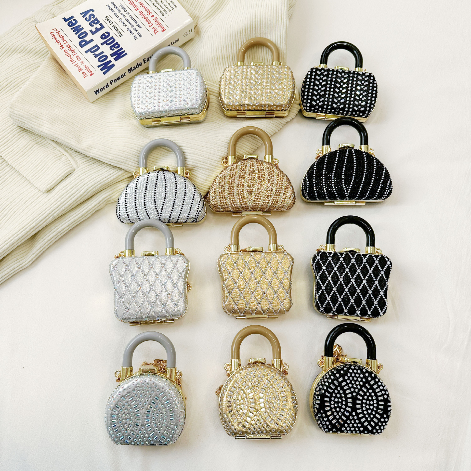 2025 new mini bag, small bag, cross-border lipstick bag, coin purse, small fragrance, crossbody decoration bag, hollowed out small bag