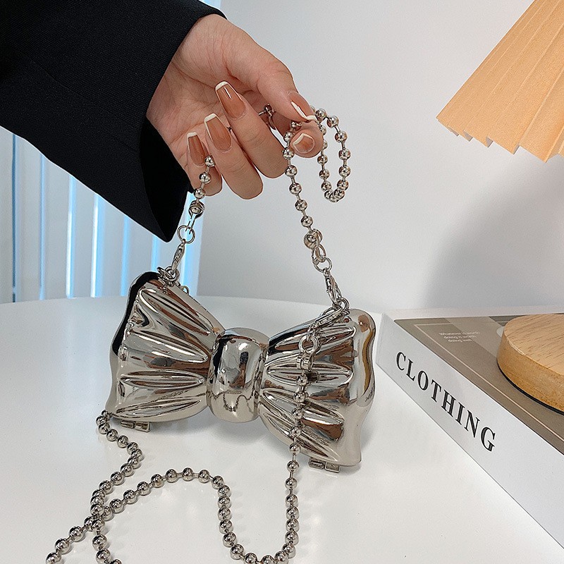 Mini fashion bow acrylic bag cross-border red envelope niche design decoration versatile handheld chain bag