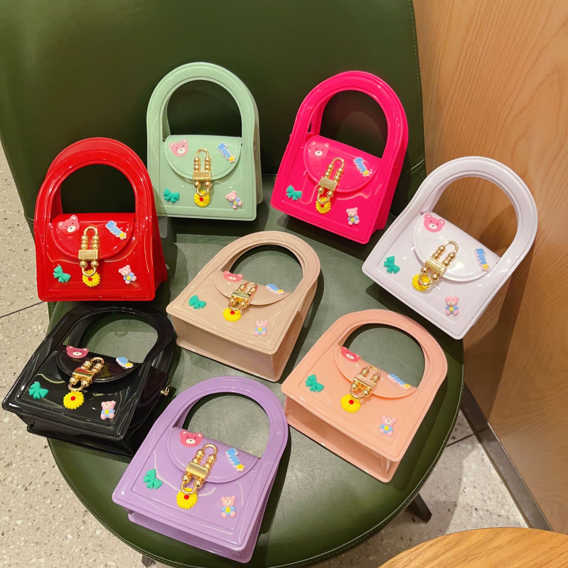 2025 new sticker jelly bag mini bag fashionable small square bag children's bag DIY single shoulder diagonal chain women's bag