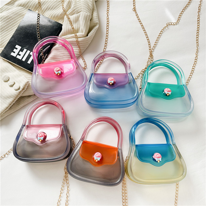 Macaron jelly bag transparent gift bag small exquisite chain bag mini Xiaolongbao portable shoulder cross body