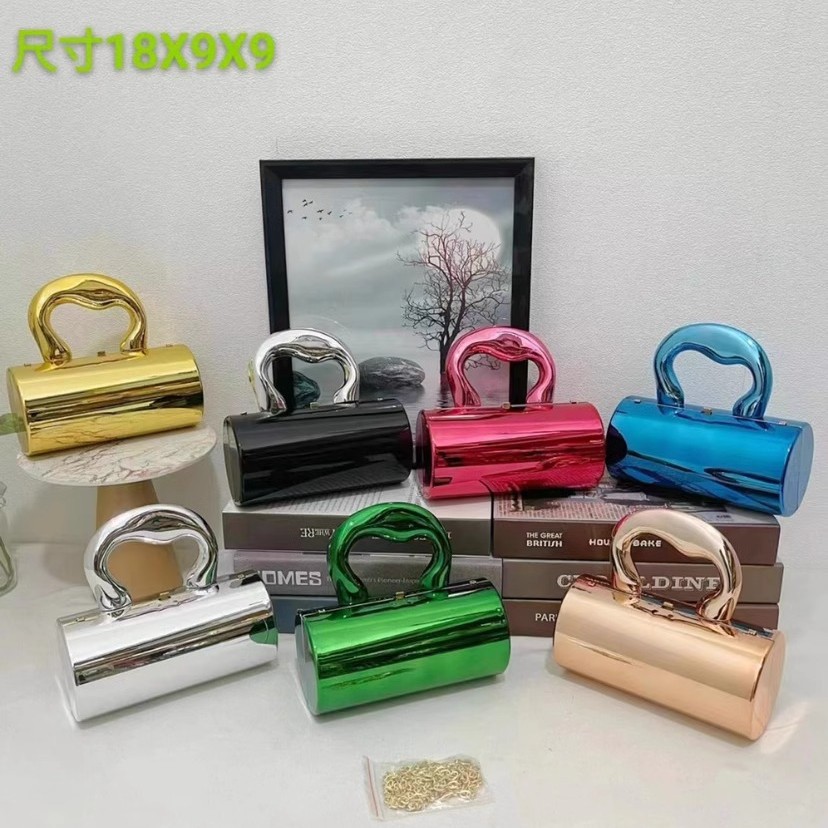 Candy colored acrylic bag cylindrical bag 2025 new soft girl Instagram influencer personalized bright face single shoulder crossbody bag