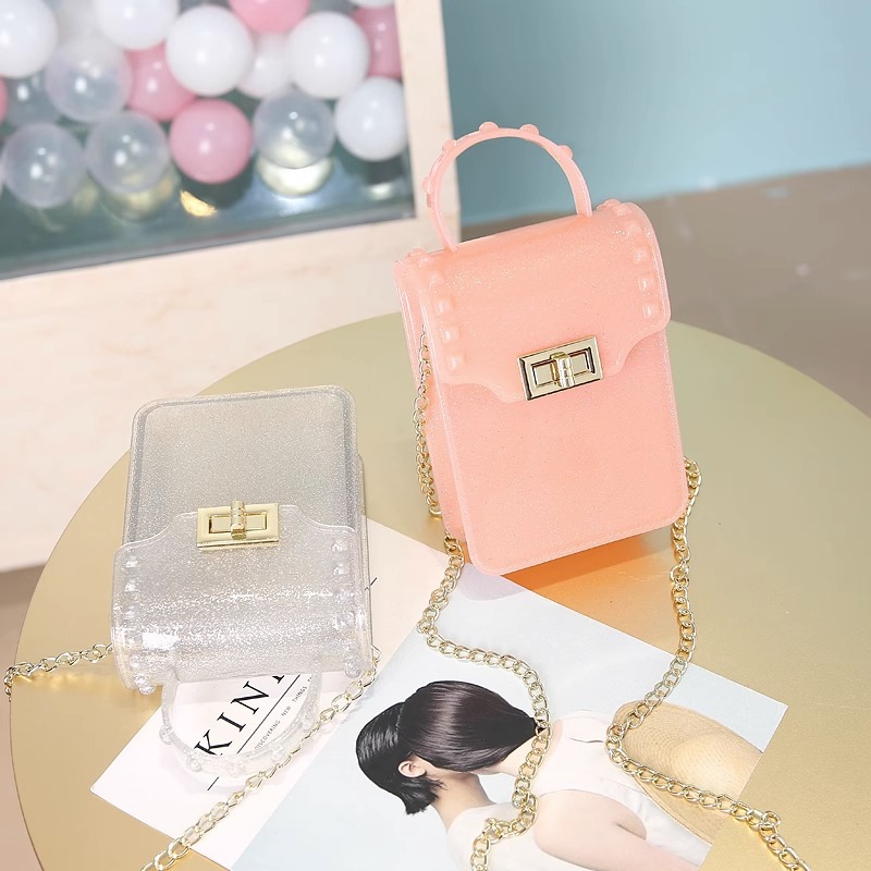 2025 new bag, women's jelly bag, summer transparent bag, vertical phone bag, crossbody small bag, mini bag, children's bag