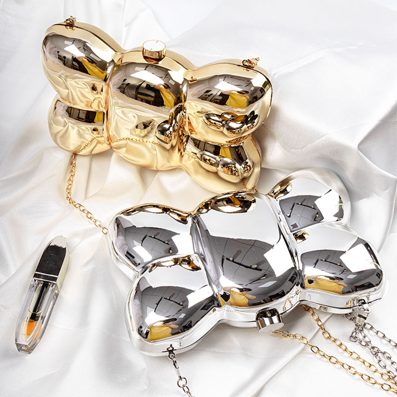 Cross border foreign trade fashion women's acrylic bag bow clutch clutch wedding banquet one shoulder crossbody handbag