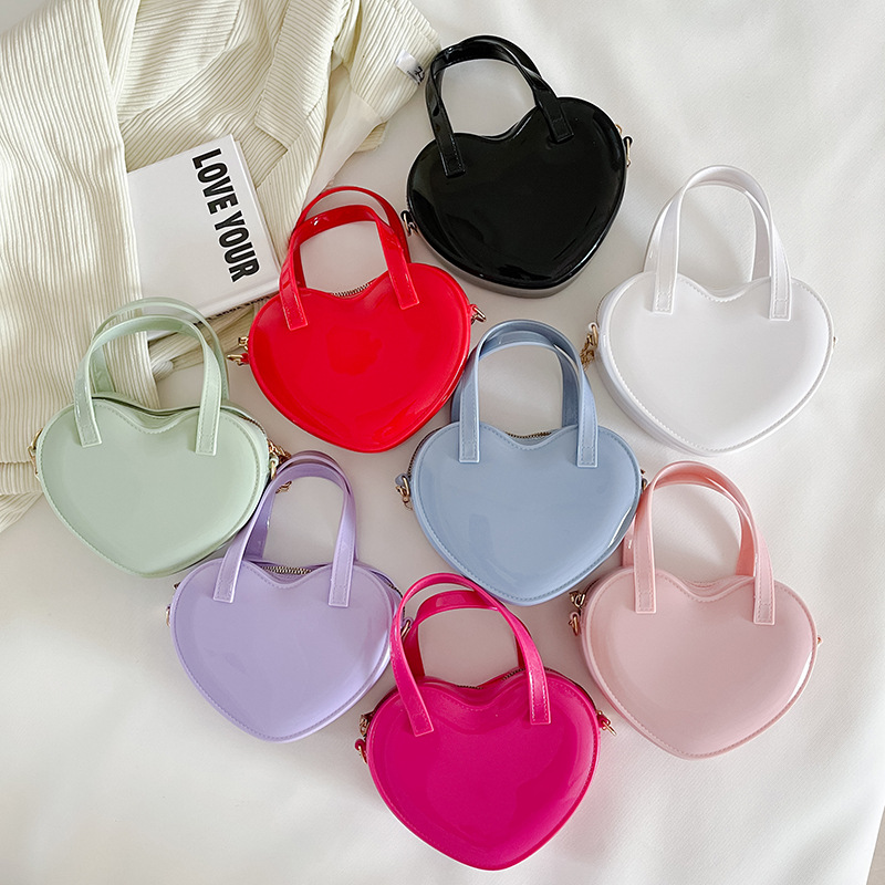 Bag Girl 2025 Summer New Trendy Jelly Bag Korean Edition Internet Celebrity Versatile Peach Heart Mini Single Shoulder Slant Women's Bag