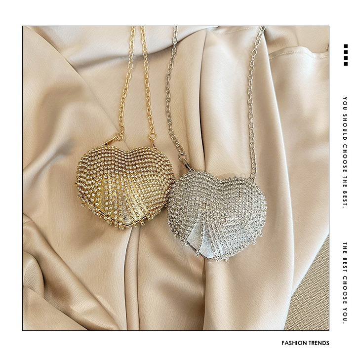 New European and American cross-border socialite Mini, carefully shaped fashion, diamond pearl mini coin purse, dinner bag, chain bag