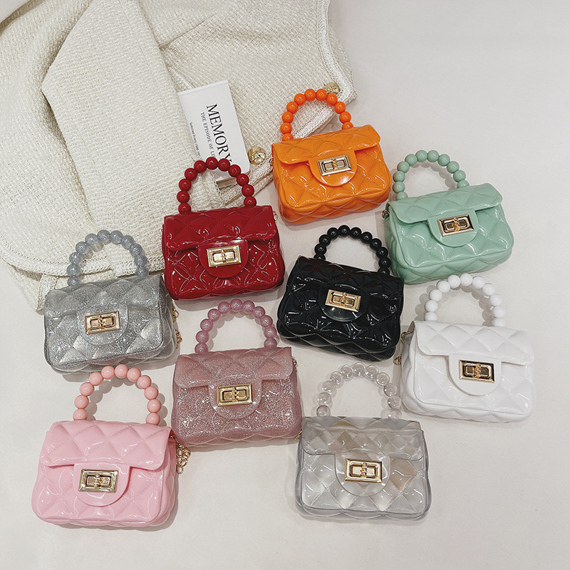 2025 popular transparent jelly bag, portable mini bag, children's small bag, internet famous girl's cute shoulder bag