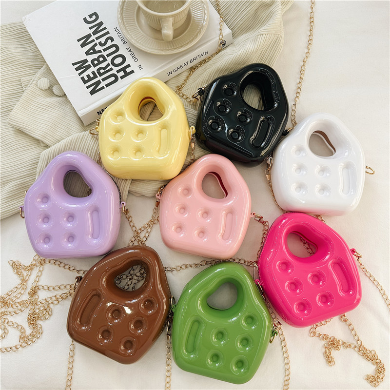 2025 Early Spring New Summer PVC Jelly Bag Children's Mini Plastic Shoulder Cross Shoulder Women's Bag Sweet Handbag