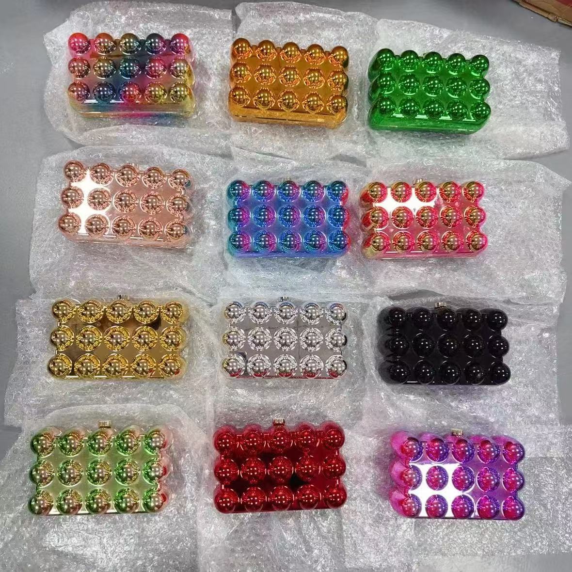 Acrylic bag 2025 new European and American cross-border single shoulder fashion design women's chain egg bag box bag