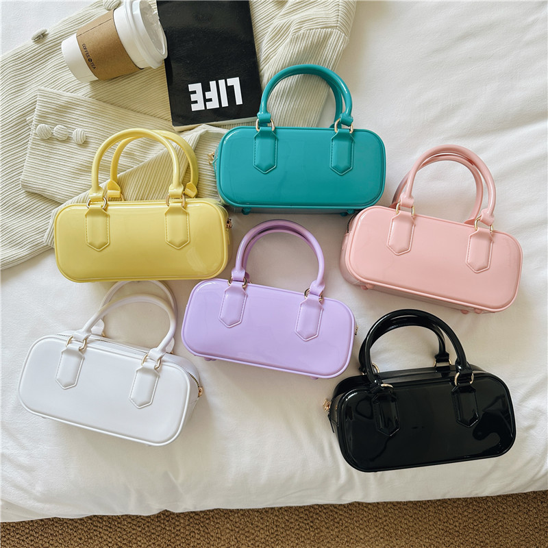 2025 New PVC Jelly Bag Candy colored Pillow Bag Crossbody Handheld Trendy Fashion Large Capacity Women's Bag