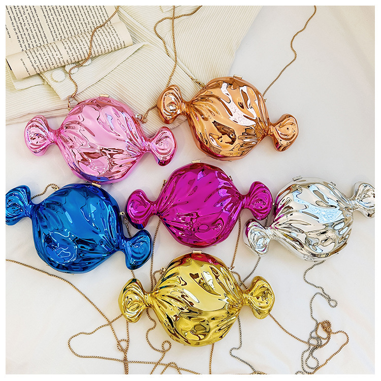 Bright and personalized candy shaped crossbody bag for women 2025 new cross-border fashion acrylic bag chain strap shoulder bag
