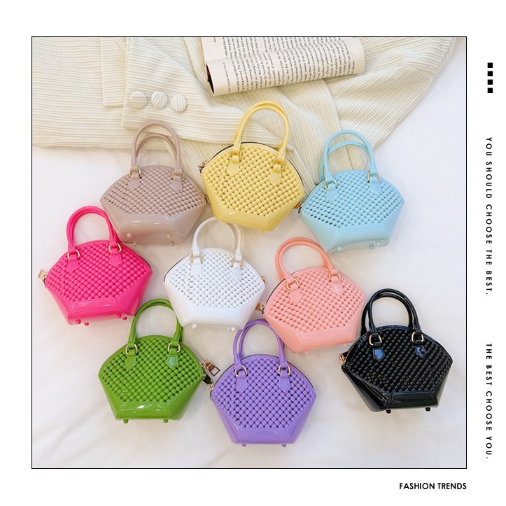 Summer New Fashionable Women's Bag Cross border Shoulder Handheld Crossbody Chain Jelly Bag Mini Pearl Shell Bag
