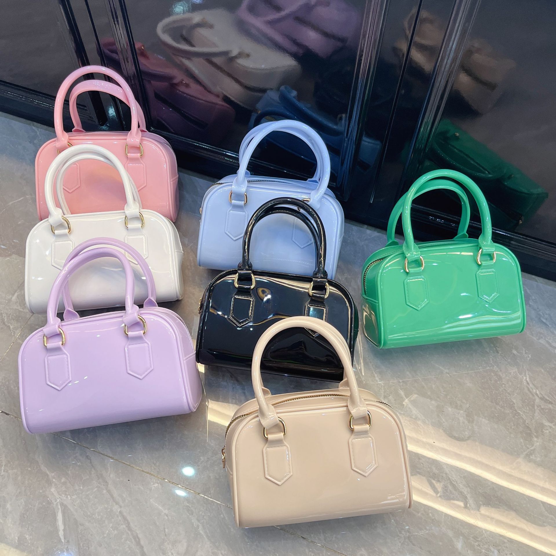 2025 New Fashion Jelly Bag Pillow Bag Boston Bag Simple Fashion Trend Single Shoulder Crossbody Handheld Women's Bag