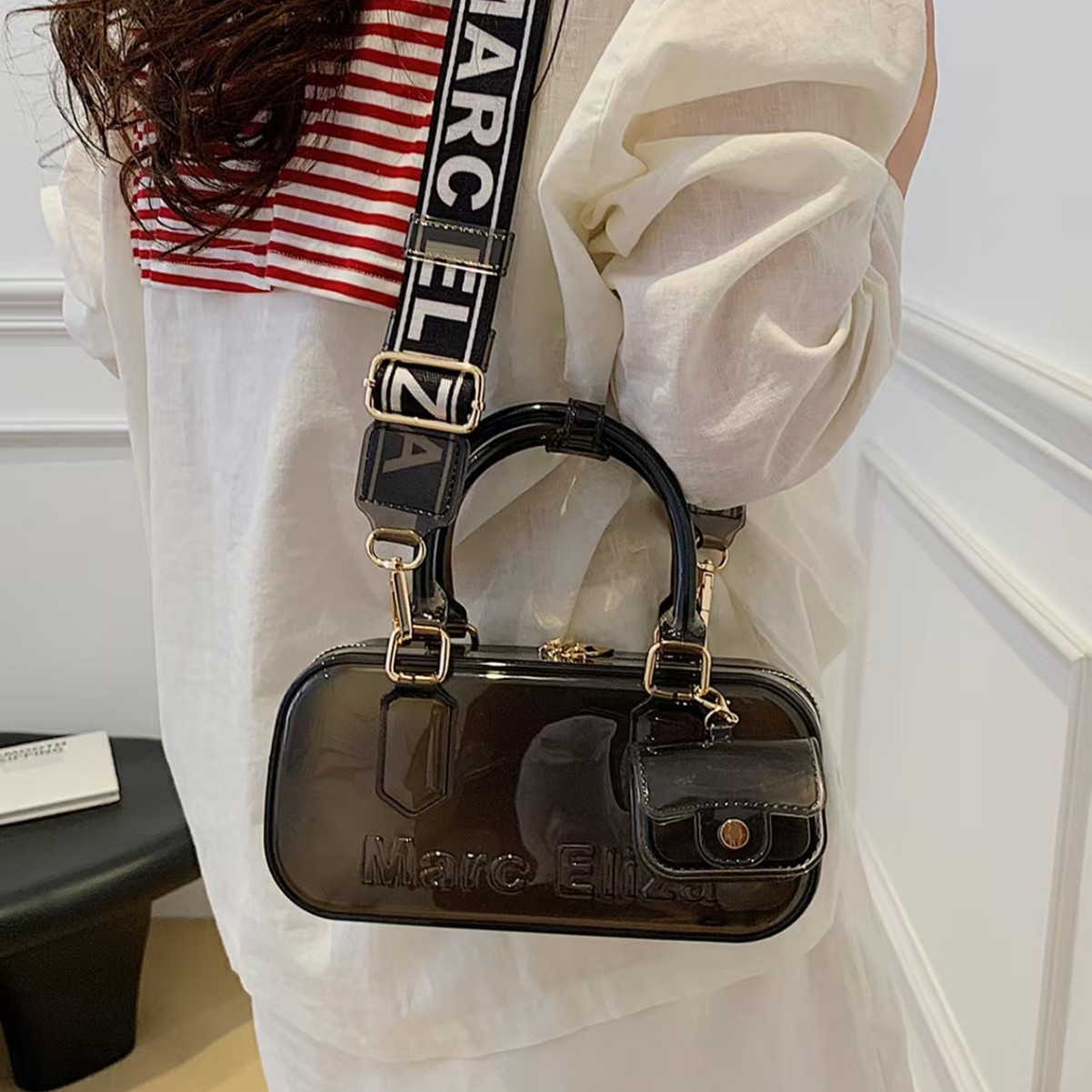 Cross border PVC jelly bag for women 2025 new fashionable niche single shoulder crossbody bag, casual versatile hand-held pillow bag