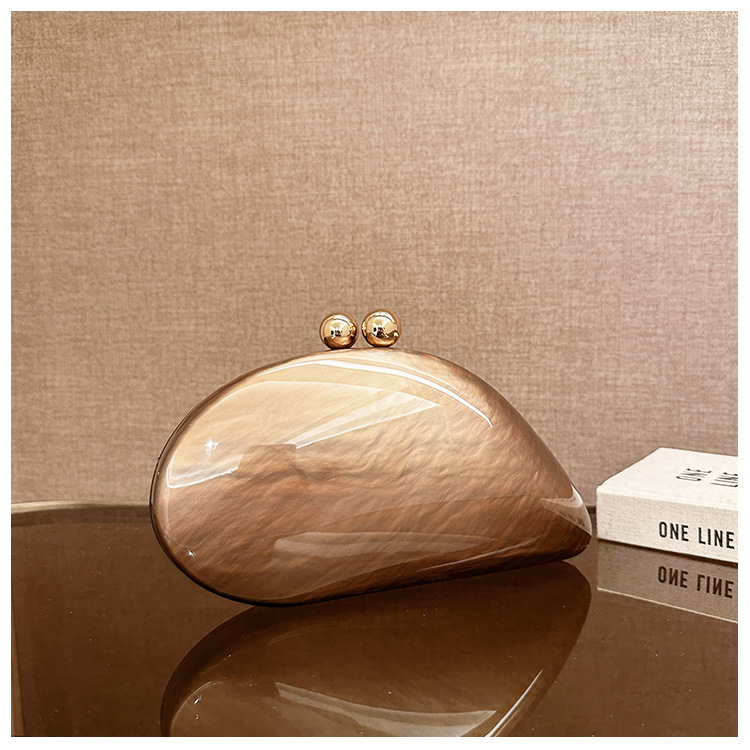 Cross border foreign trade women's new pressure bag acrylic bag dinner bag one shoulder diagonal cross wedding banquet hand-held chain bag