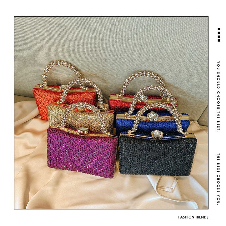 2025 New Cross border Banquet Bag with Diamond Set Handheld European and American Evening Dress Bag Handheld Bag for Women