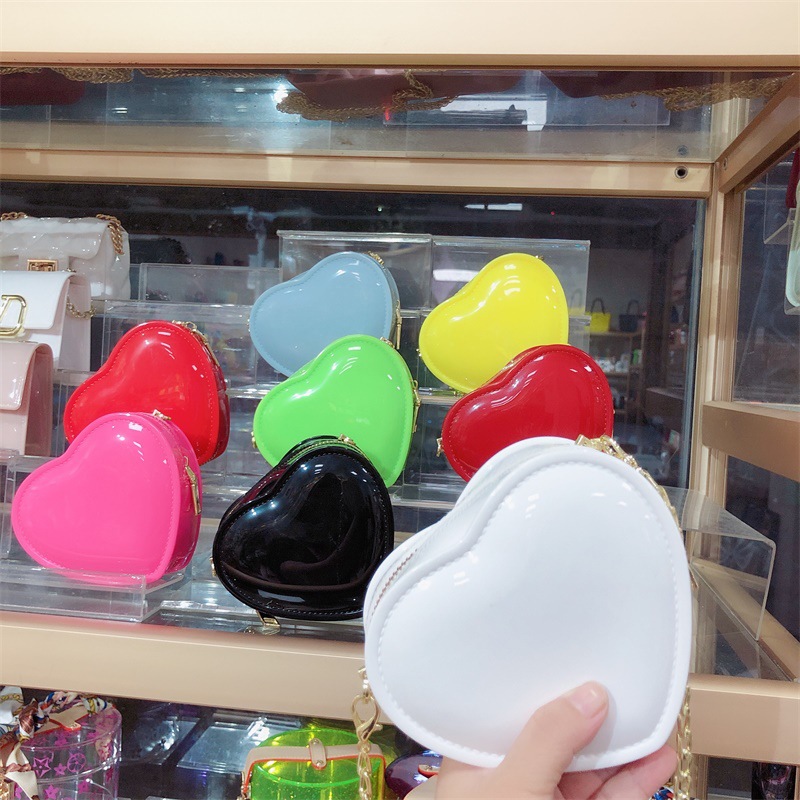 2025 New Fairy Peach Heart Zero Wallet Fashion Cute Mini Bag Mouth Red Envelope Children's Bag Love Jelly Bag