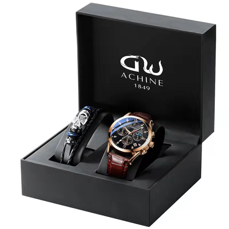 Bodega waterproof luminous calendar for men's watches, male students, Korean version, high-end, luxurious, sound shaking, one hair substitute