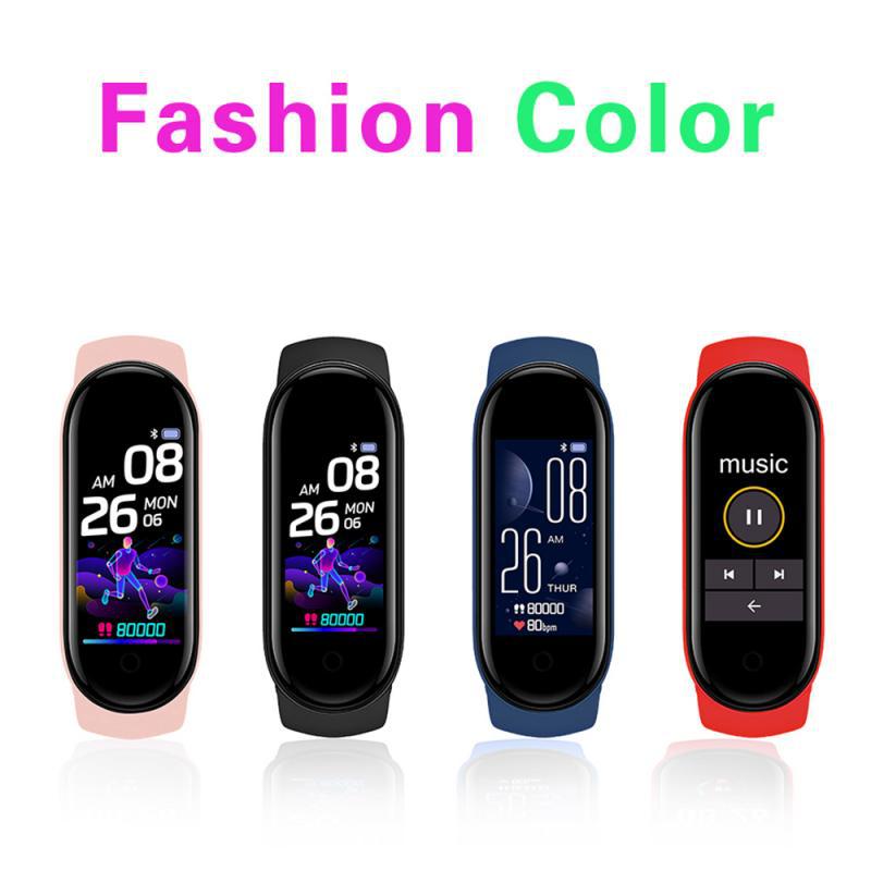 M5 M6 M7 smart wristband color screen exercise monitor, step count, heart rate, blood pressure, incoming call information reminder wristband, one piece dropshipping
