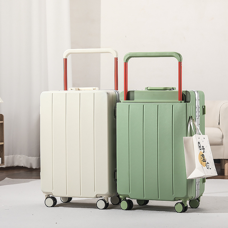 Female wide luggage with aluminum frame, sturdy and durable, male student with large capacity and password boarding