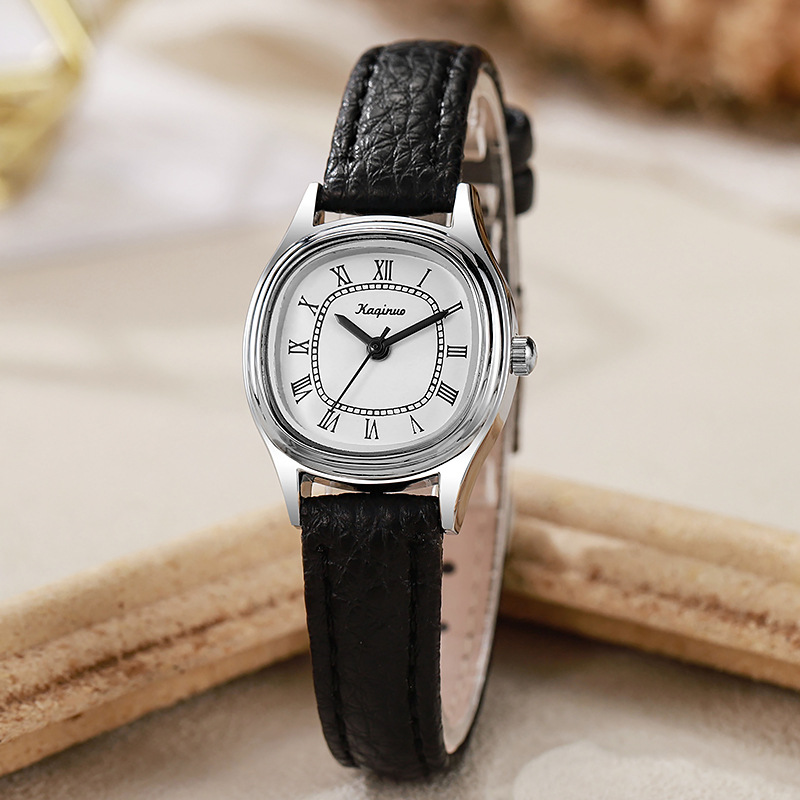 New retro Roman exquisite and compact oval student watch, niche high-value quartz watch strap, cross-border popular item