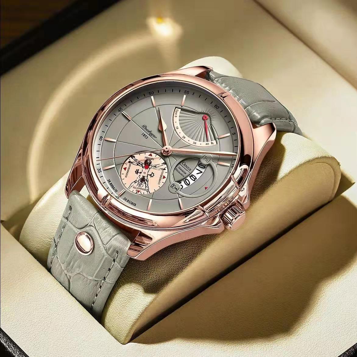 Swiss Certified Waterproof Calendar Men's Watch Student Korean Business Fashion Fashion Tiktok Online Red One