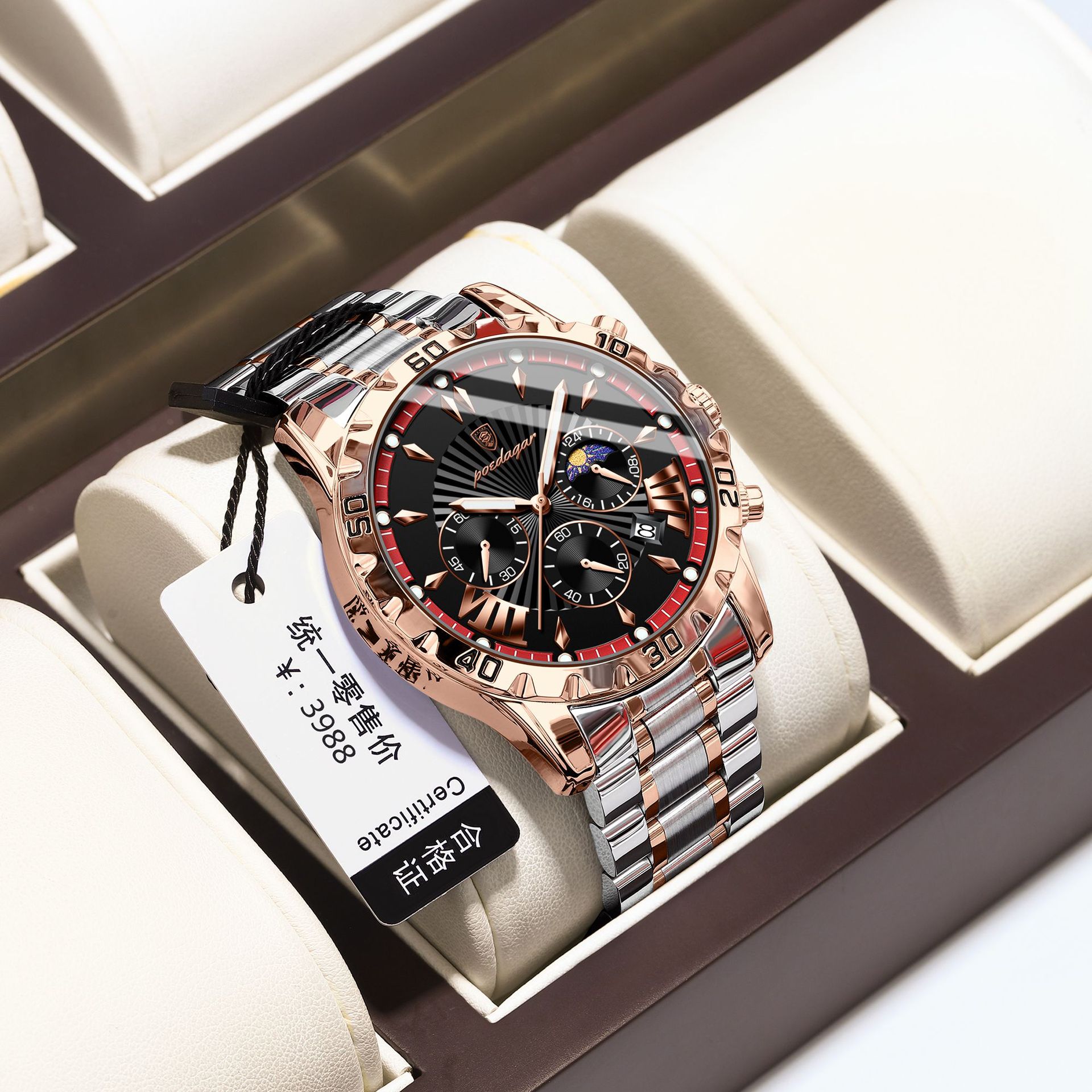 Swiss brand luxury new men's watch multifunctional luminous quartz watch live broadcast foreign trade hot item one piece dropshipping