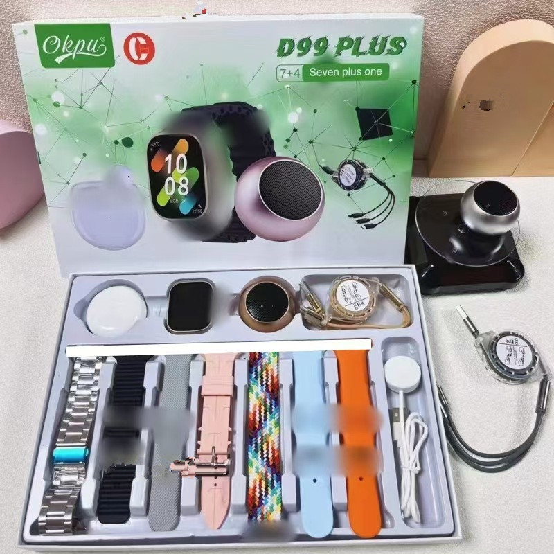 D99Plus smart watch 10 in 1 set Bluetooth call heart rate monitor step sleep health monitoring sports watch